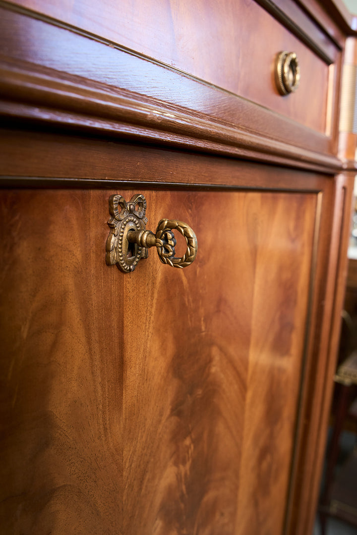 French Louis XVI Style Flame Mahogany Secrétaire à Abattant