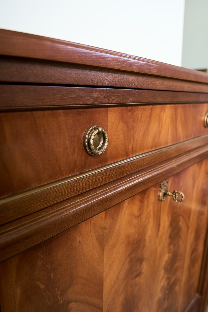 French Louis XVI Style Flame Mahogany Secrétaire à Abattant