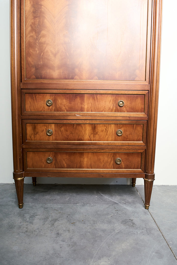 French Louis XVI Style Flame Mahogany Secrétaire à Abattant
