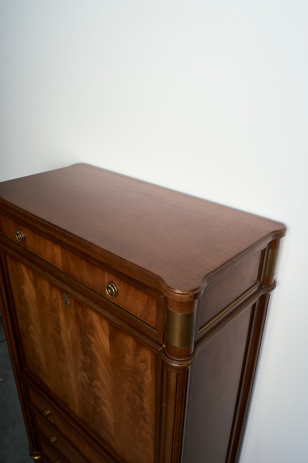 French Louis XVI Style Flame Mahogany Secrétaire à Abattant