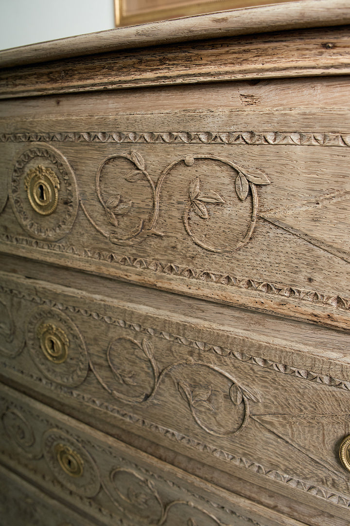 18th Century Louis XVI Bleached Oak Commode