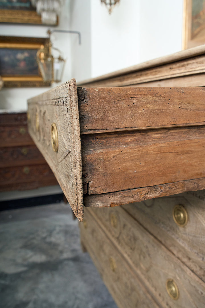 18th Century Louis XVI Bleached Oak Commode