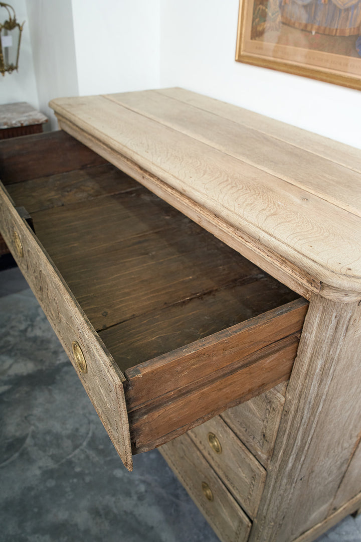 18th Century Louis XVI Bleached Oak Commode