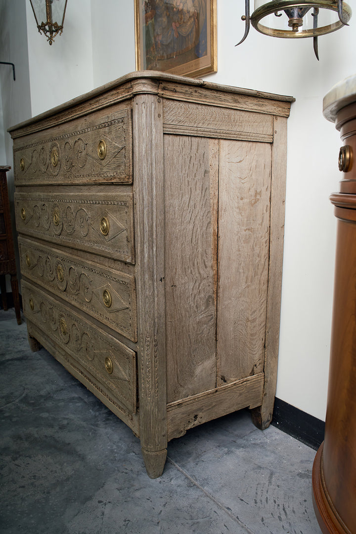 18th Century Louis XVI Bleached Oak Commode