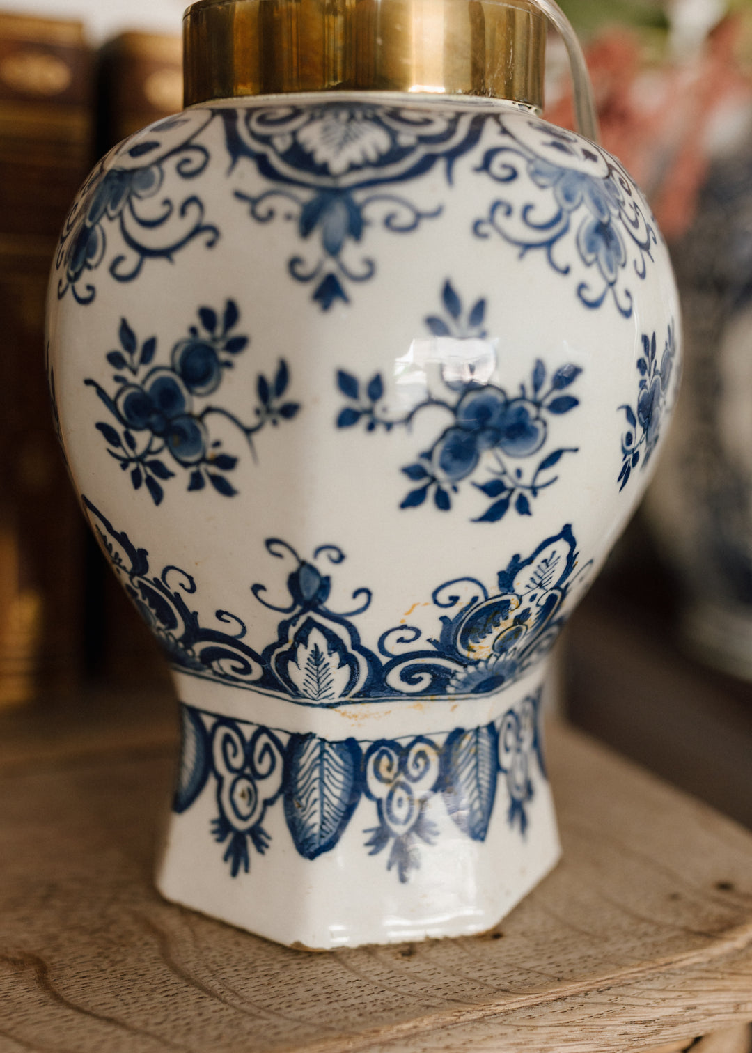 19th Century Dutch Delft Faience Jar, Mounted as a Lamp
