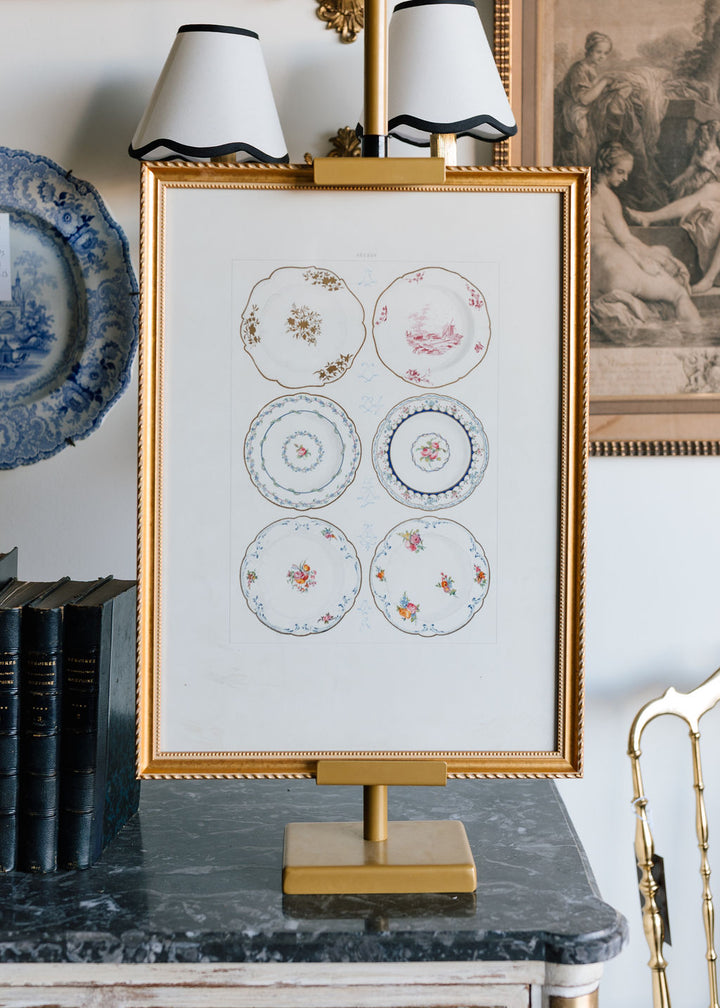 Sèvres Porcelain Plates, 19th Century French Chromolithograph