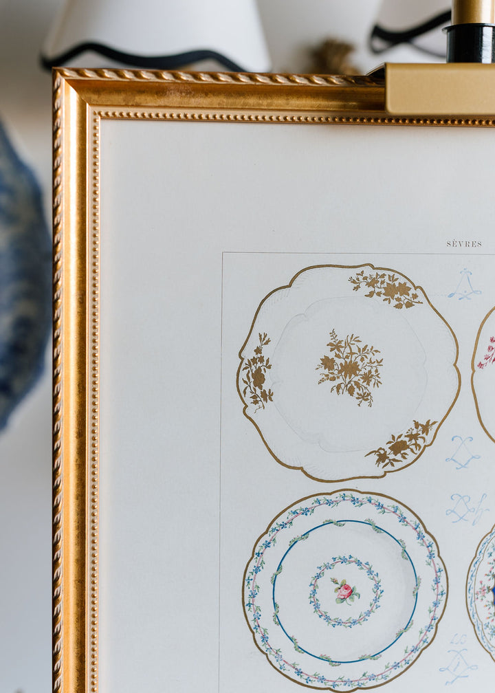 Sèvres Porcelain Plates, 19th Century French Chromolithograph