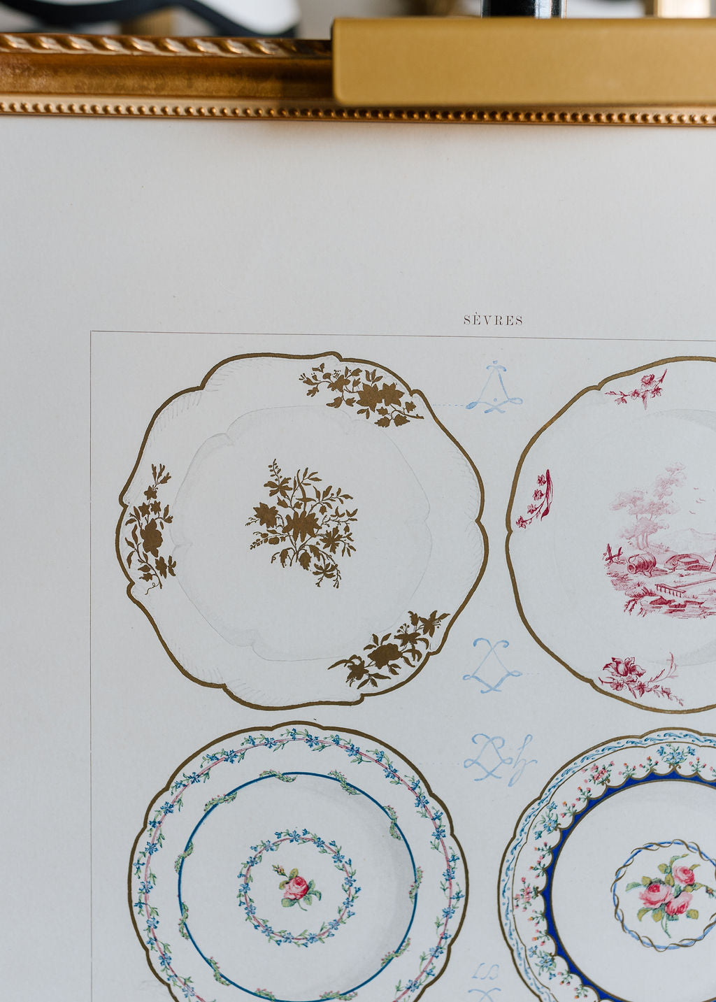 Sèvres Porcelain Plates, 19th Century French Chromolithograph