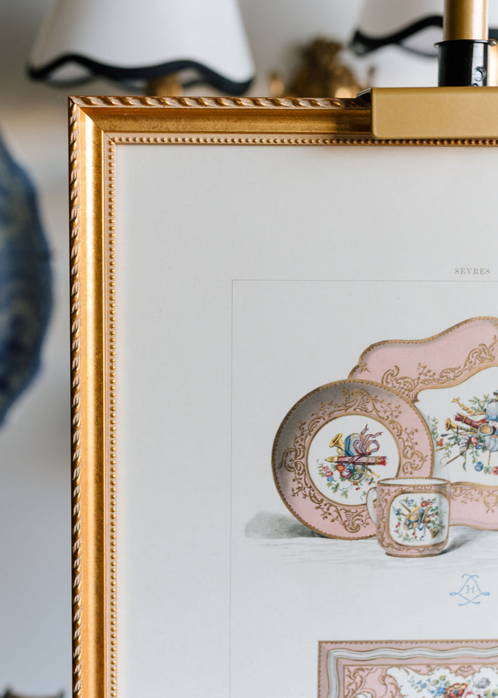 Sèvres Rose Pompadour Porcelain, 19th Century French Chromolithograph