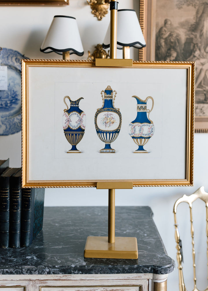 Sèvres Royal Blue Vases and Ewers, 19th Century French Chromolithograph