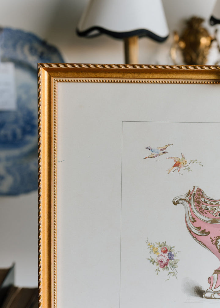 Sèvres Rose Pompadour Pot-Pourri Vase, 19th Century French Chromolithograph
