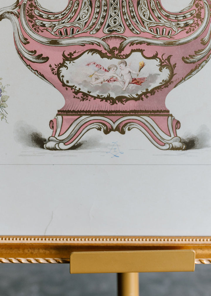Sèvres Rose Pompadour Pot-Pourri Vase, 19th Century French Chromolithograph