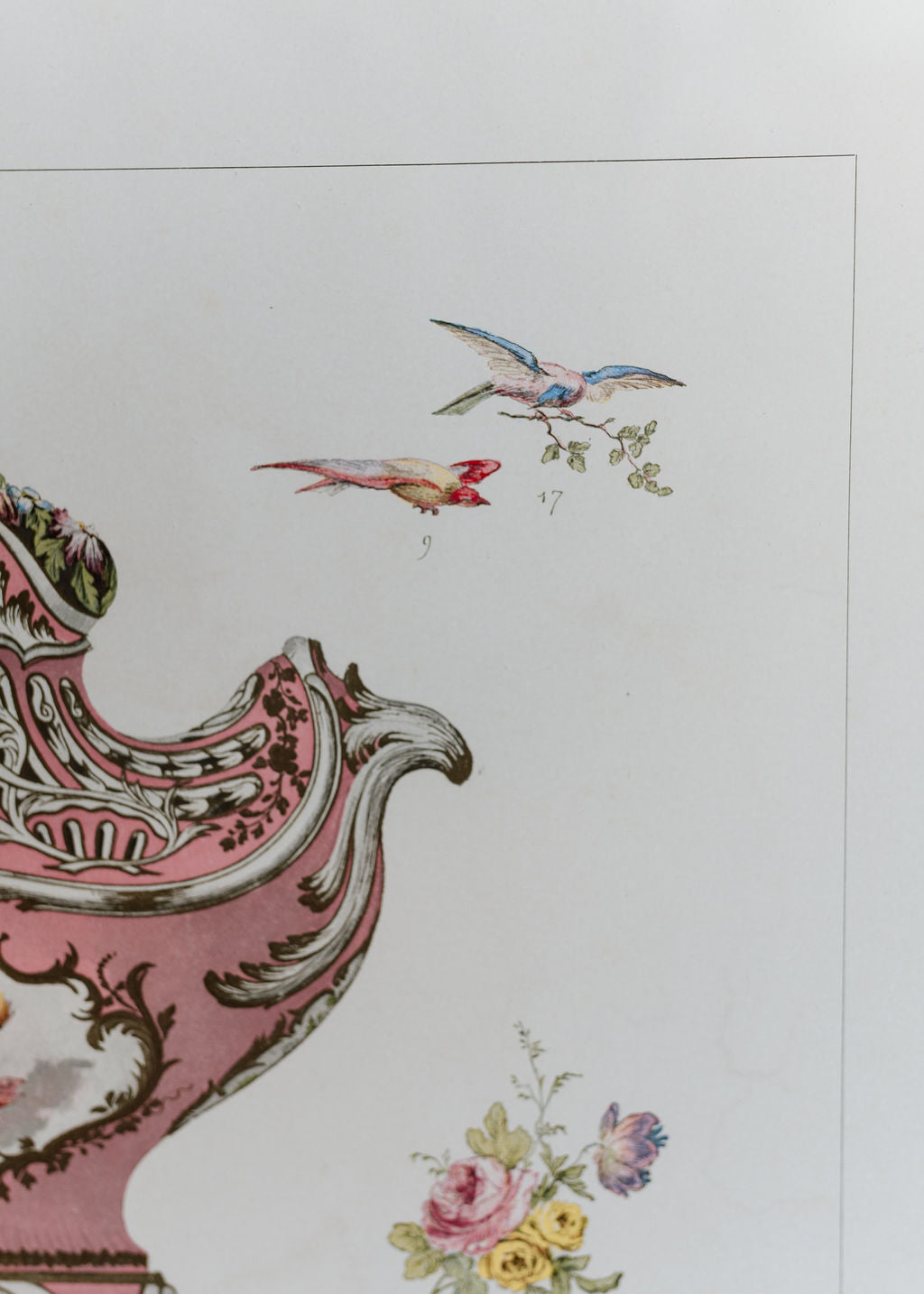 Sèvres Rose Pompadour Pot-Pourri Vase, 19th Century French Chromolithograph