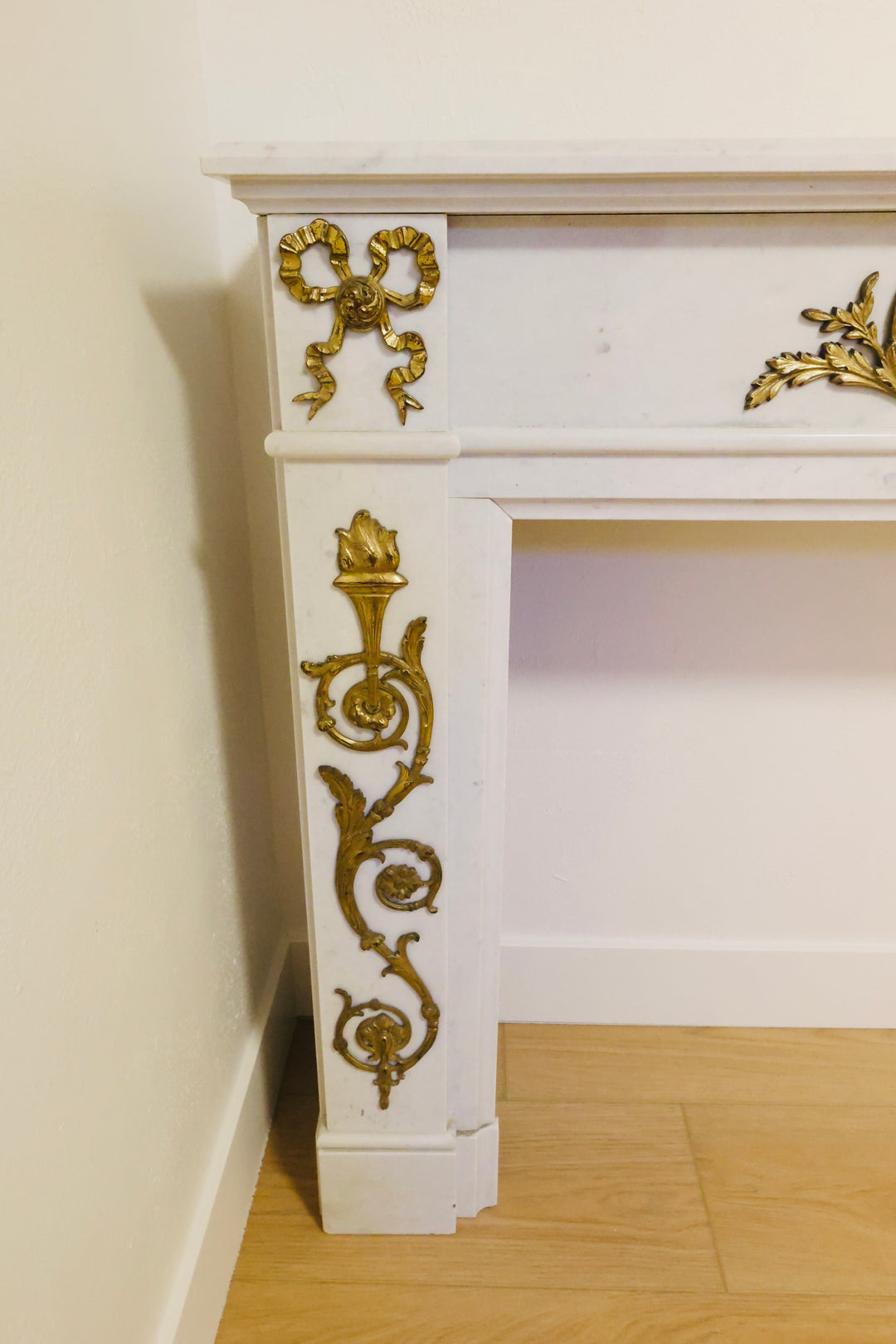 19th Century Carrara Marble Fireplace Mantel