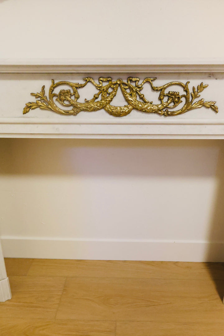 19th Century Carrara Marble Fireplace Mantel