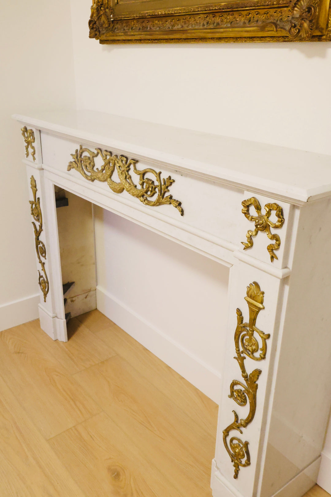 19th Century Carrara Marble Fireplace Mantel
