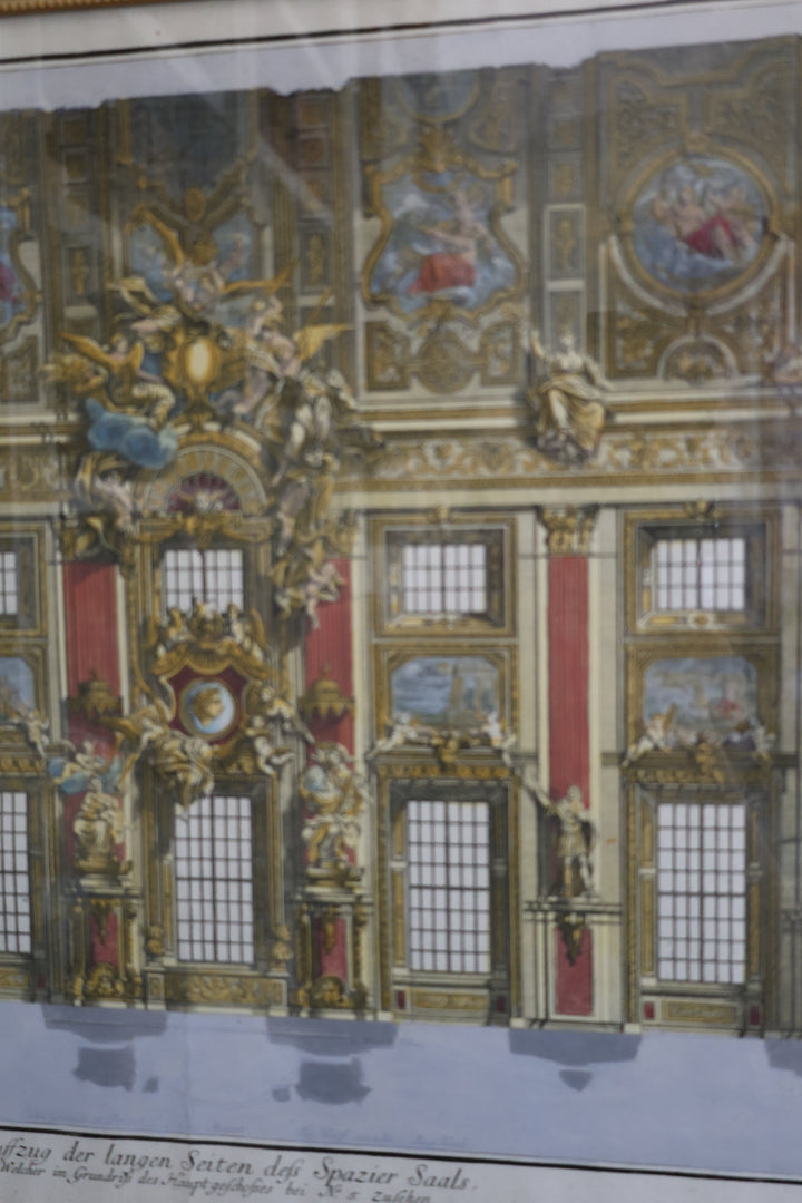 18th Century Hand Colored Framed Engraving