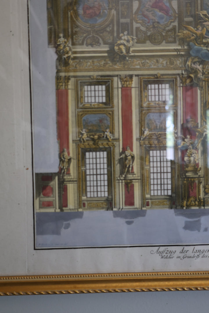 18th Century Hand Colored Framed Engraving