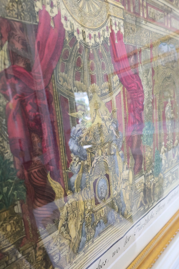 18th Century Hand Colored Framed Engraving