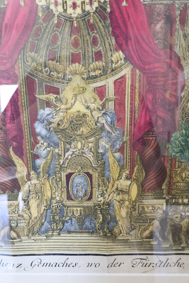 18th Century Hand Colored Framed Engraving