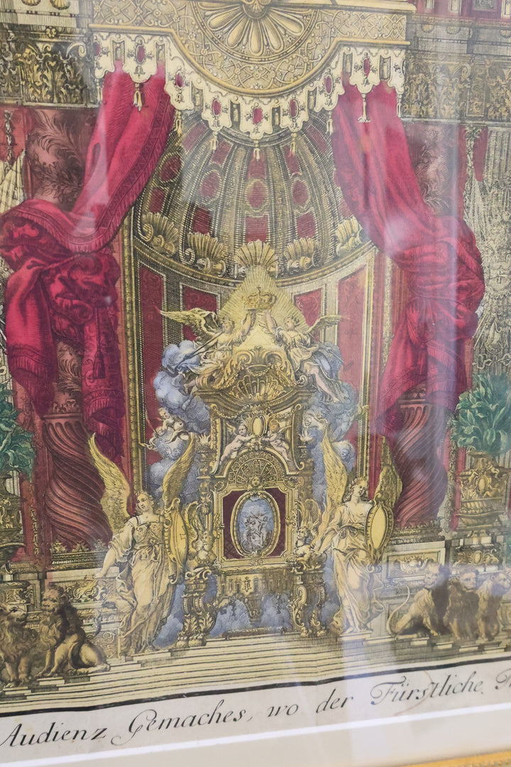 18th Century Hand Colored Framed Engraving