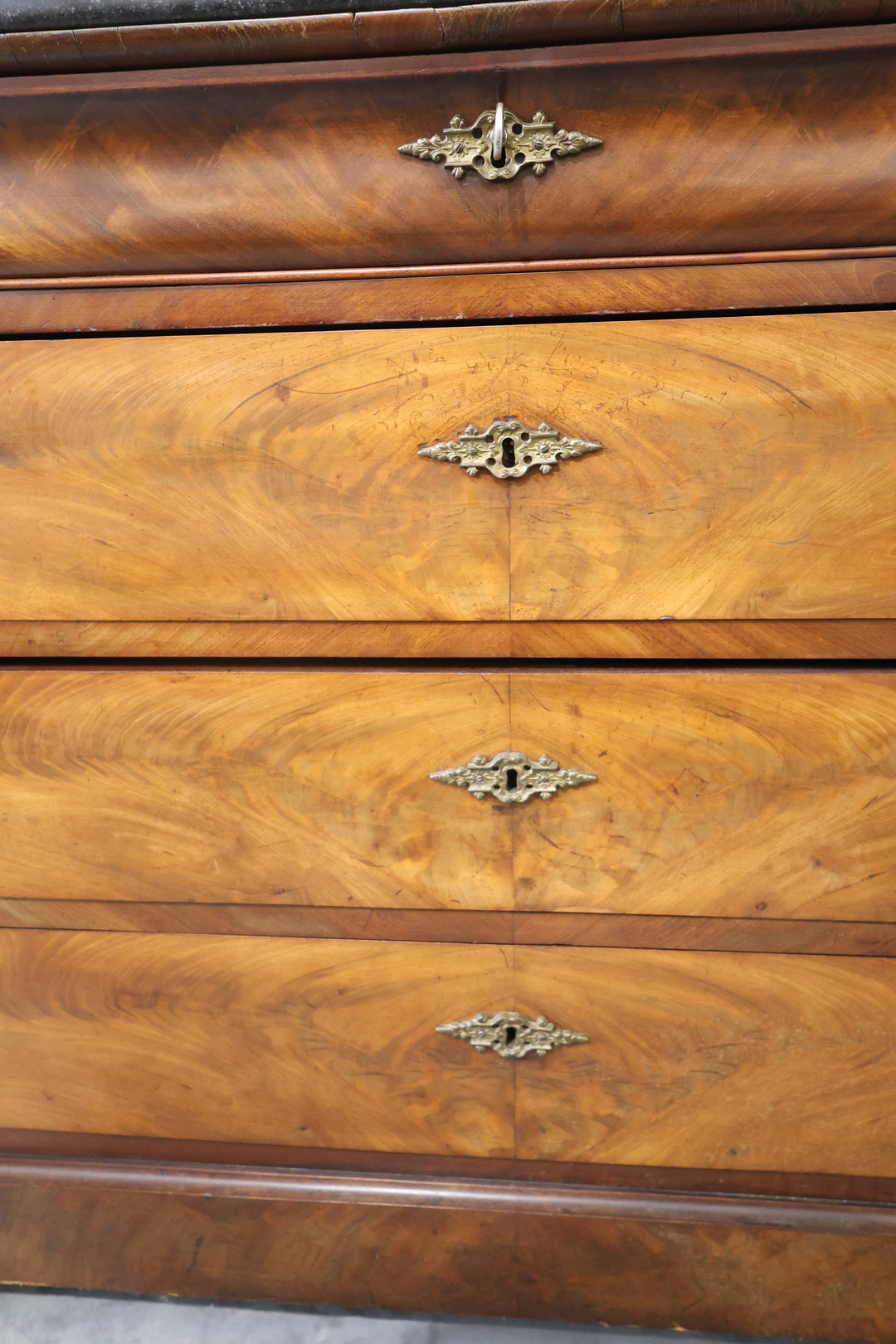 Louis Philippe Flame Mahogany Commode