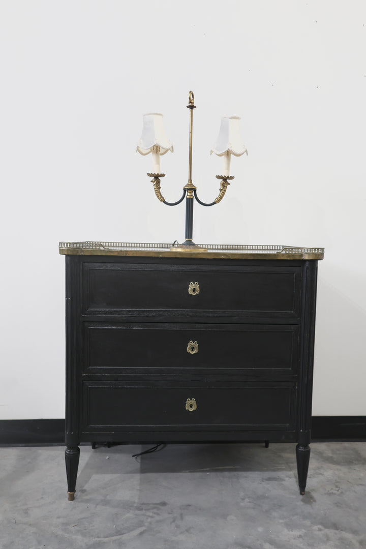 Louis XVI Revival Style Ebonized Petite Commode