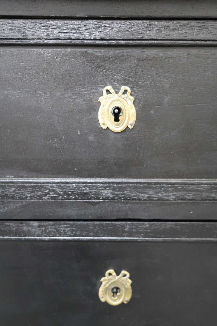 Louis XVI Revival Style Ebonized Petite Commode