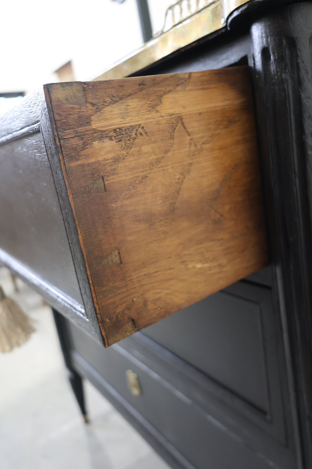 Louis XVI Revival Style Ebonized Petite Commode
