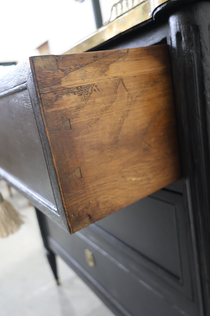 Louis XVI Revival Style Ebonized Petite Commode