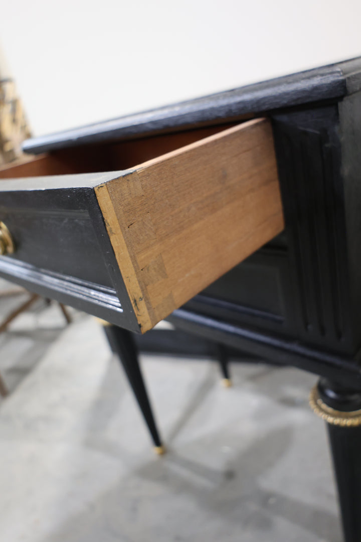 French Louis XVI Style Ebonized Nightstands