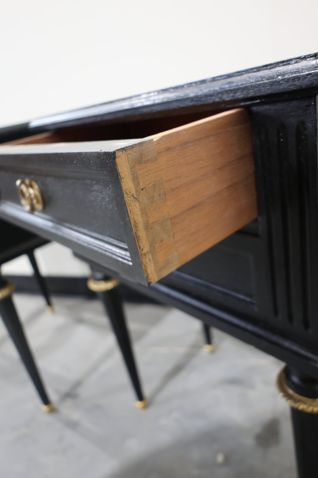 French Louis XVI Style Ebonized Nightstands