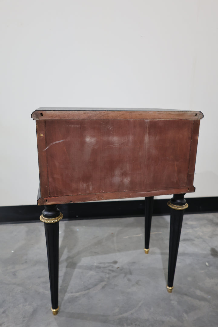 French Louis XVI Style Ebonized Nightstands