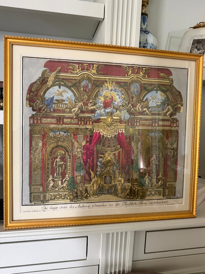 18th Century Hand Colored Framed Engraving