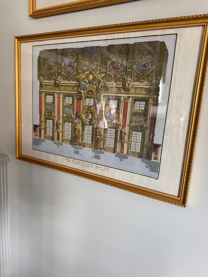 18th Century Hand Colored Framed Engraving