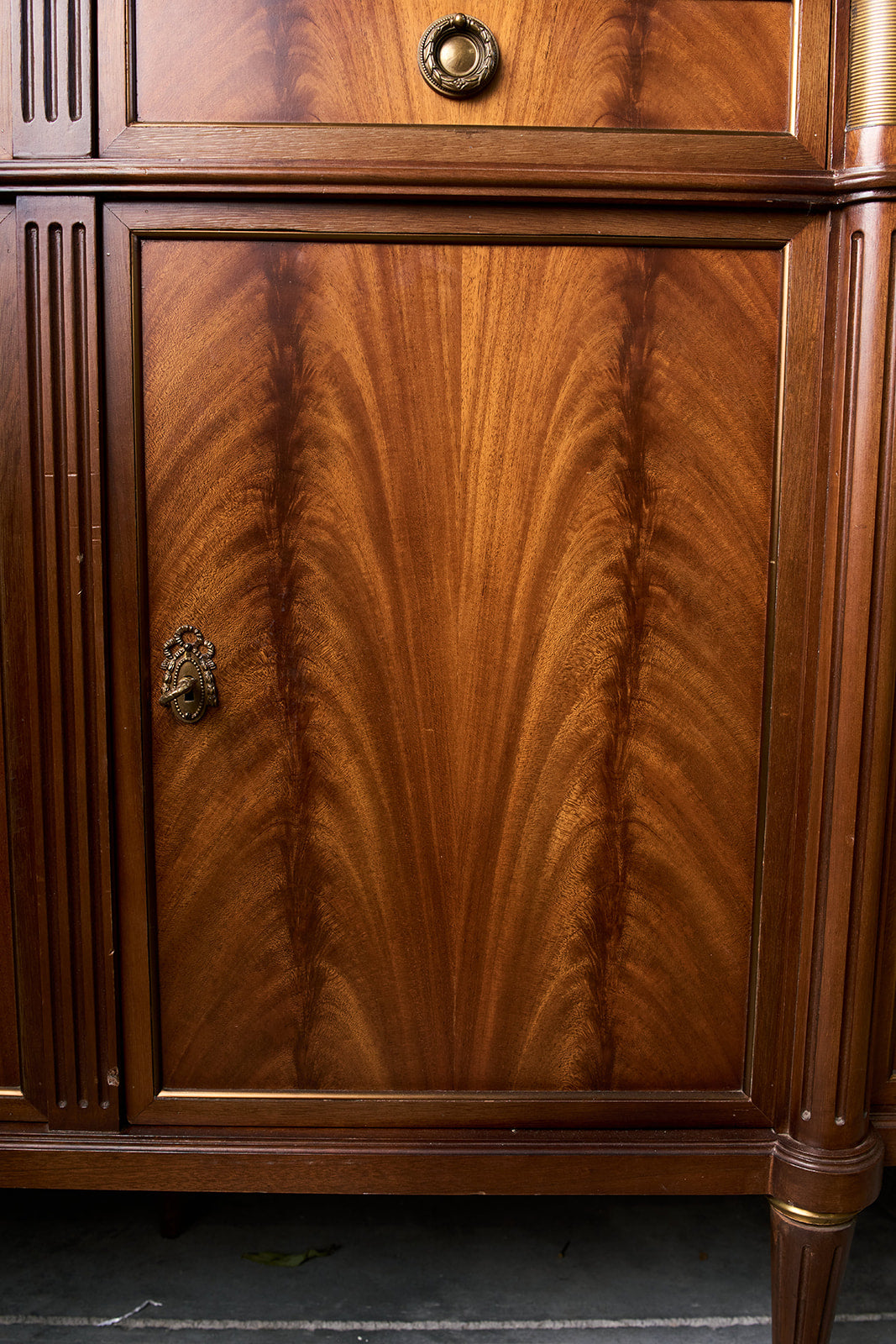 French Louis XVI Style Flame Mahogany Sideboard