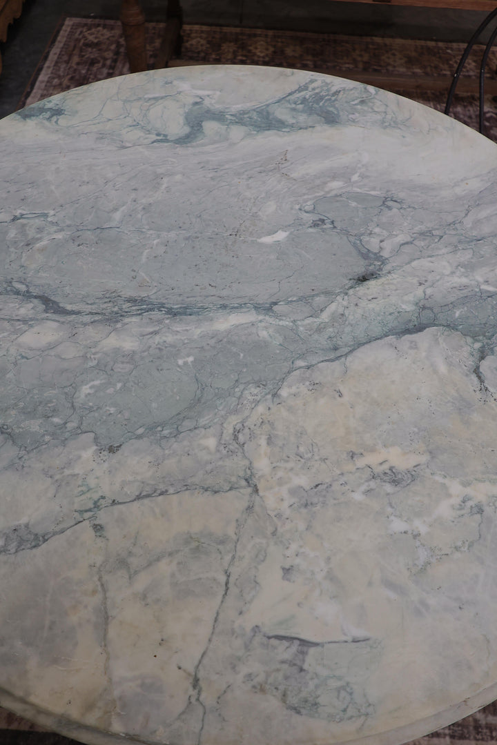 Large Marble Top Cast Iron table