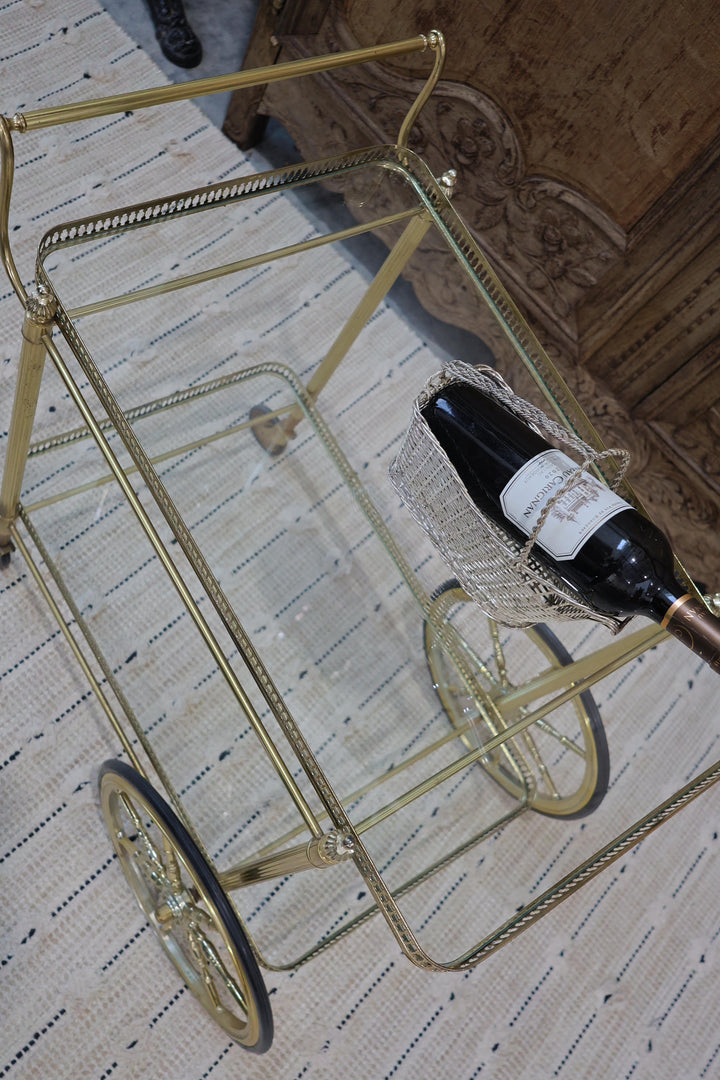 French Brass Bar Cart