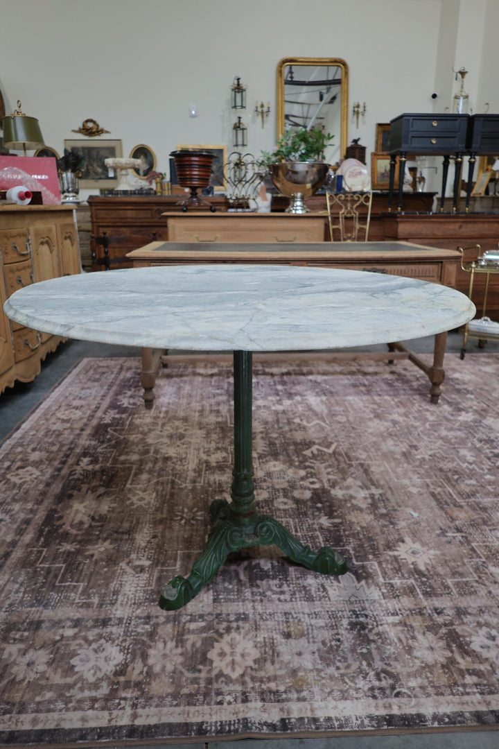 Large Marble Top Cast Iron table
