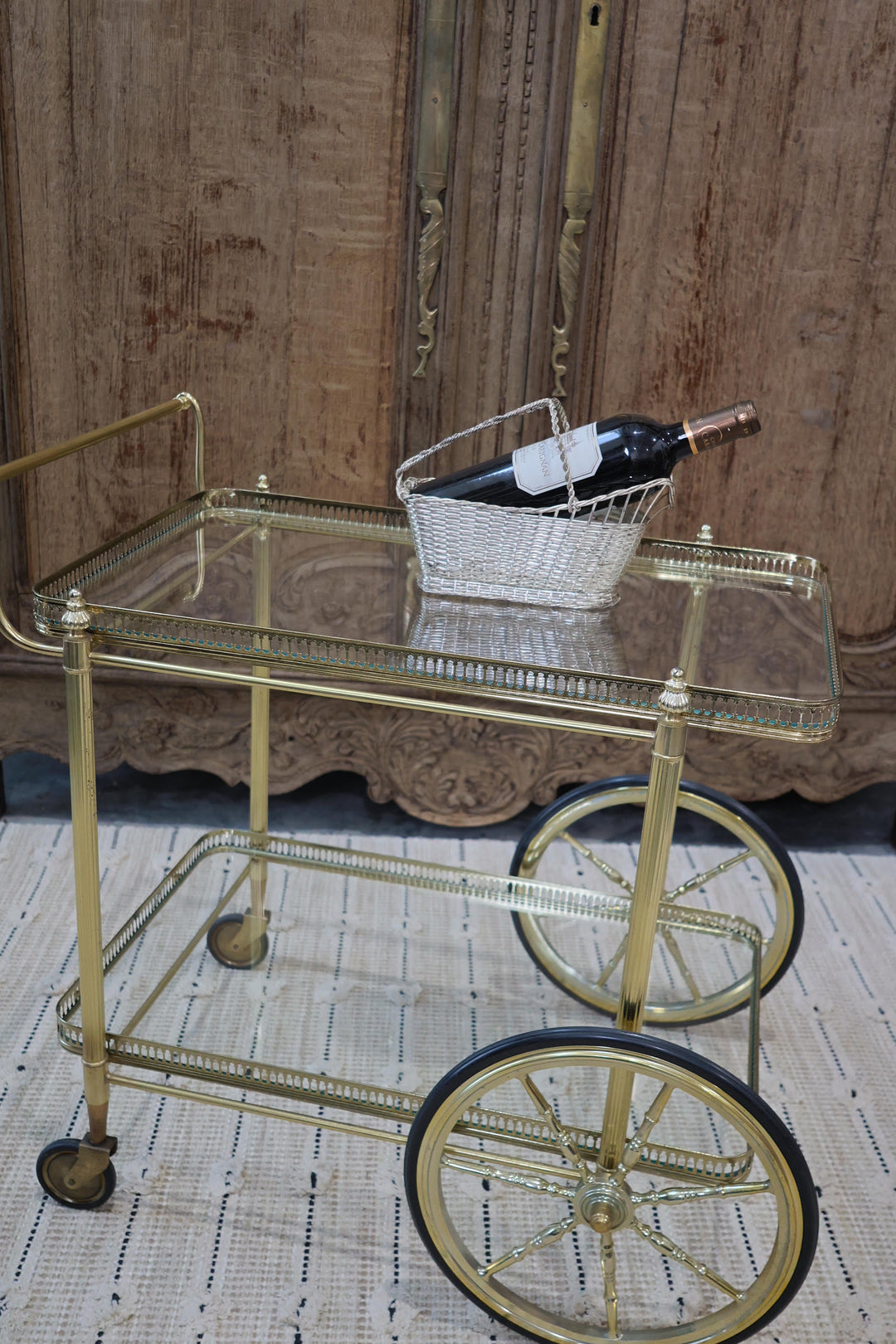 French Brass Bar Cart