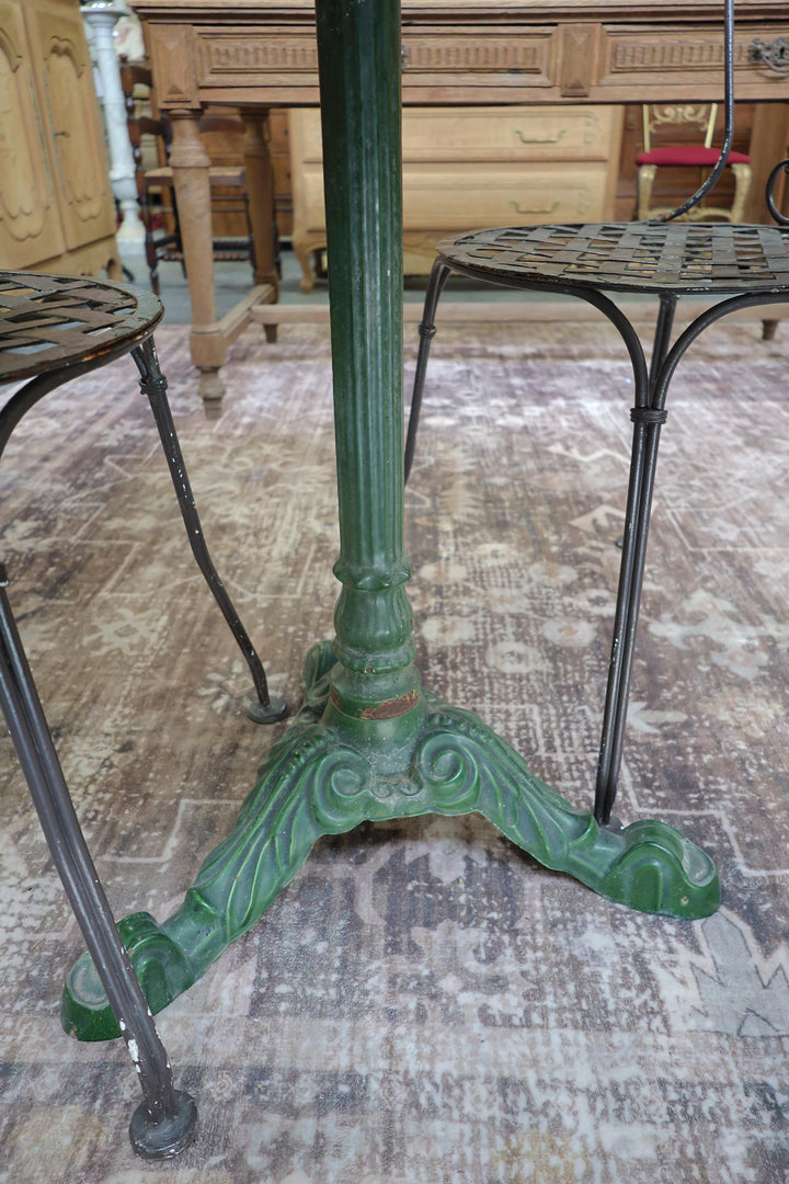Large Marble Top Cast Iron table