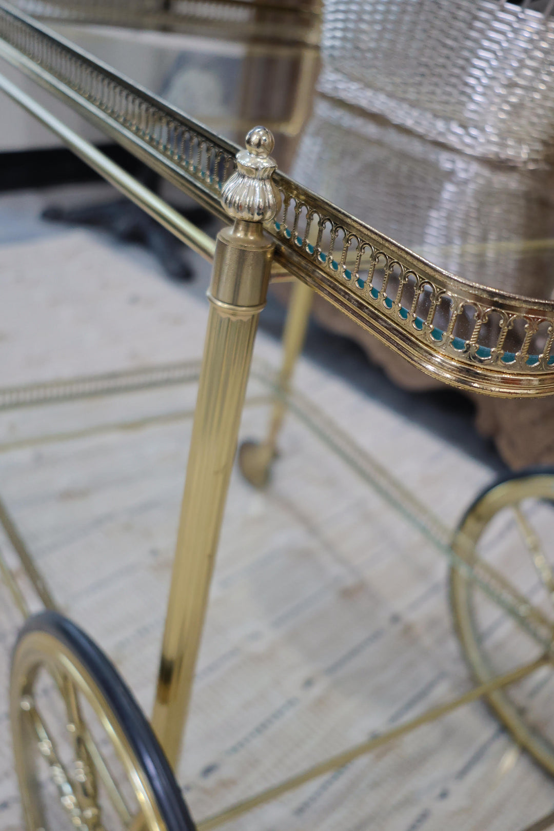 French Brass Bar Cart